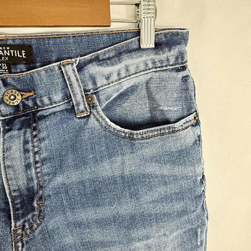 J Crew Jeans Mercantile Flex Slim 31 x 30 Distressed Straight Leg - Picture 13 of 16